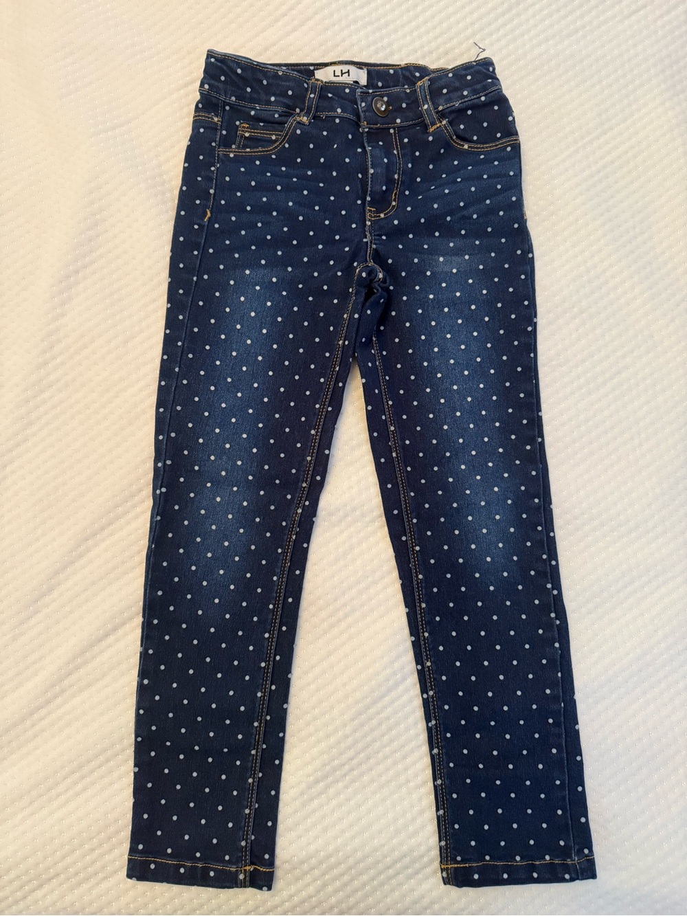 Girls' Navy Polka Dot Jeans